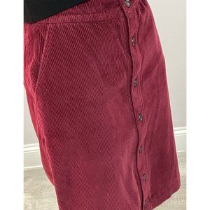 Gap Burgundy Corduroy Midi Skirt